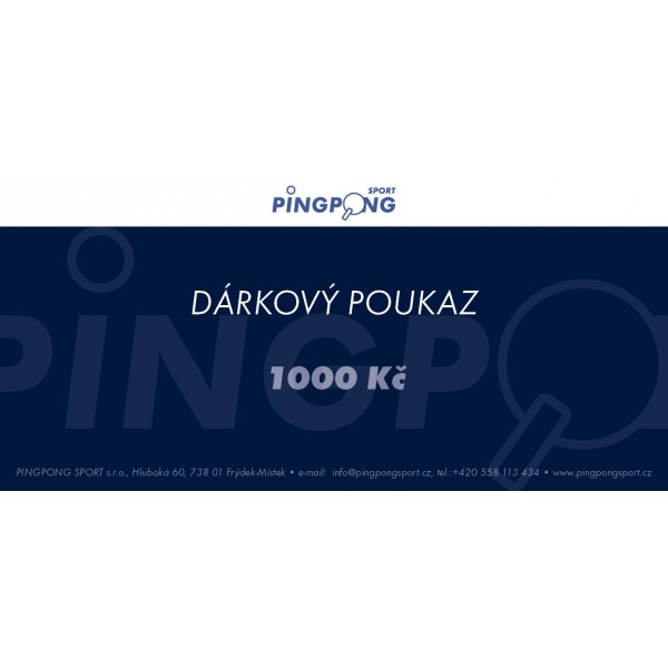 Dárkový poukaz 1 000 Kč Dárkový poukaz 1 000 Kč